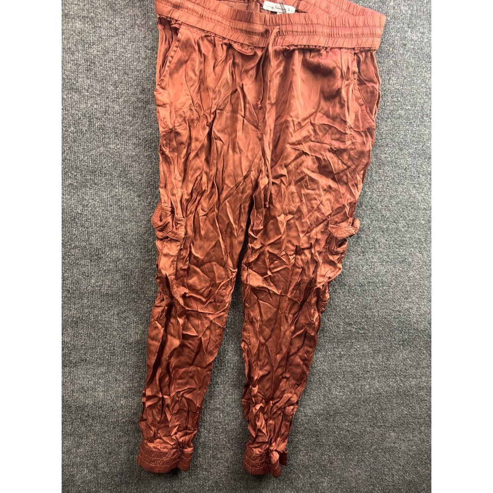 Young Fabulous & Broke Cargo Joggers Women Large Copper Viscose Rayon Relaxed